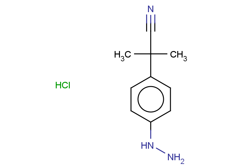 2-(4-hydrazinylphenyl)-2-methylpropanenitrile hydrochloride