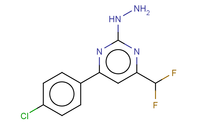 4-(4-CHLOROPHENYL)-6-(DIFLUOROMETHYL)-2-HYDRAZINOPYRIMIDINE