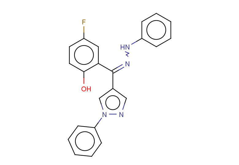 4-fluoro-2-[(1-phenyl-1H-pyrazol-4-yl)(2-phenylhydrazin-1-ylidene)methyl]phenol