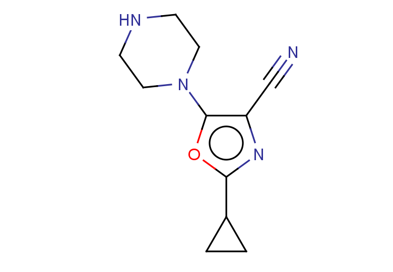 2-cyclopropyl-5-(piperazin-1-yl)-1,3-oxazole-4-carbonitrile