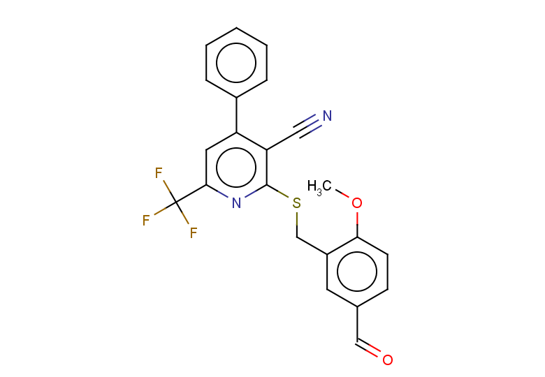 2-{[(5-formyl-2-methoxyphenyl)methyl]sulfanyl}-4-phenyl-6-(trifluoromethyl)pyridine-3-carbonitrile