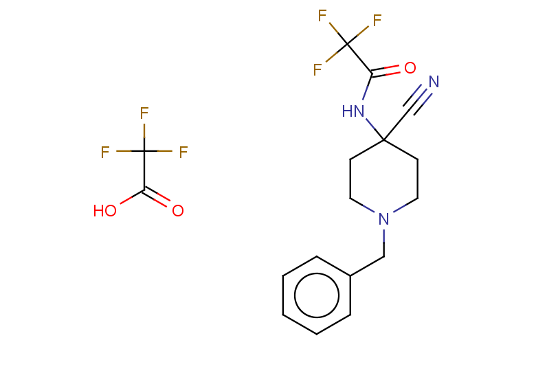 N-(1-benzyl-4-cyanopiperidin-4-yl)-2,2,2-trifluoroacetamide, trifluoroacetic acid