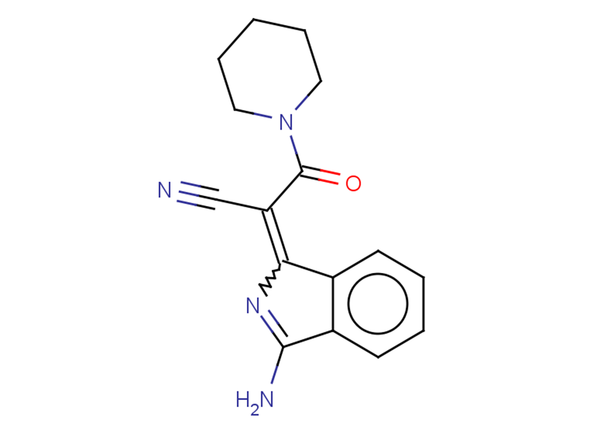 2-(3-amino-1H-isoindol-1-ylidene)-3-oxo-3-(piperidin-1-yl)propanenitrile