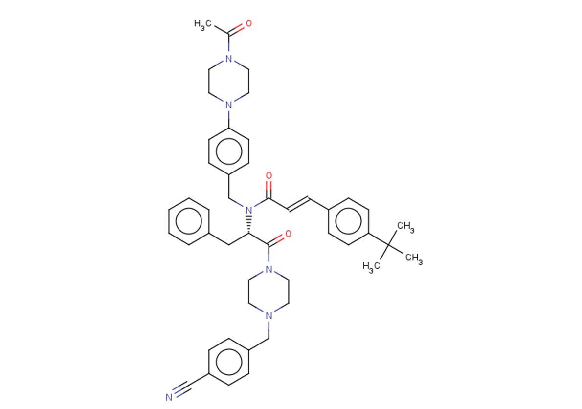 (2E)-N-{[4-(4-acetylpiperazin-1-yl)phenyl]methyl}-3-(4-tert-butylphenyl)-N-[(2S)-1-{4-[(4-cyanophenyl)methyl]piperazin-1-yl}-1-oxo-3-phenylpropan-2-yl]prop-2-enamide