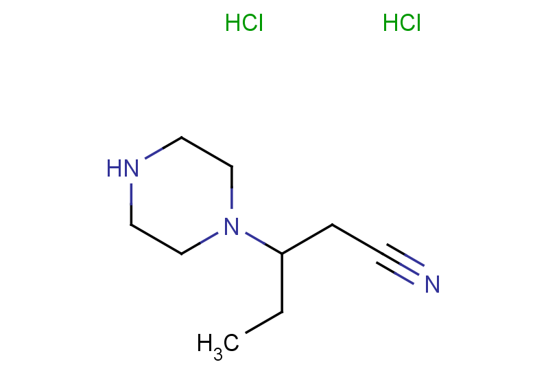 3-(piperazin-1-yl)pentanenitrile dihydrochloride