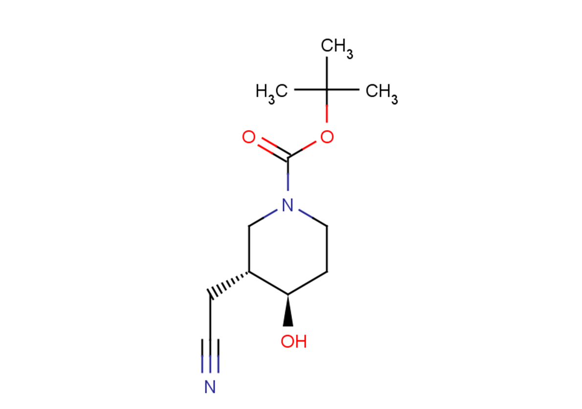 rac-tert-butyl (3R,4R)-3-(cyanomethyl)-4-hydroxypiperidine-1-carboxylate, trans
