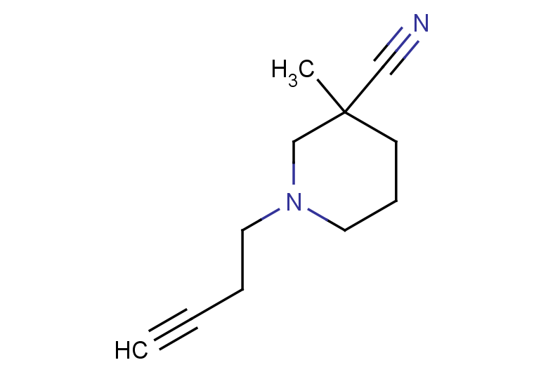 1-(but-3-yn-1-yl)-3-methylpiperidine-3-carbonitrile