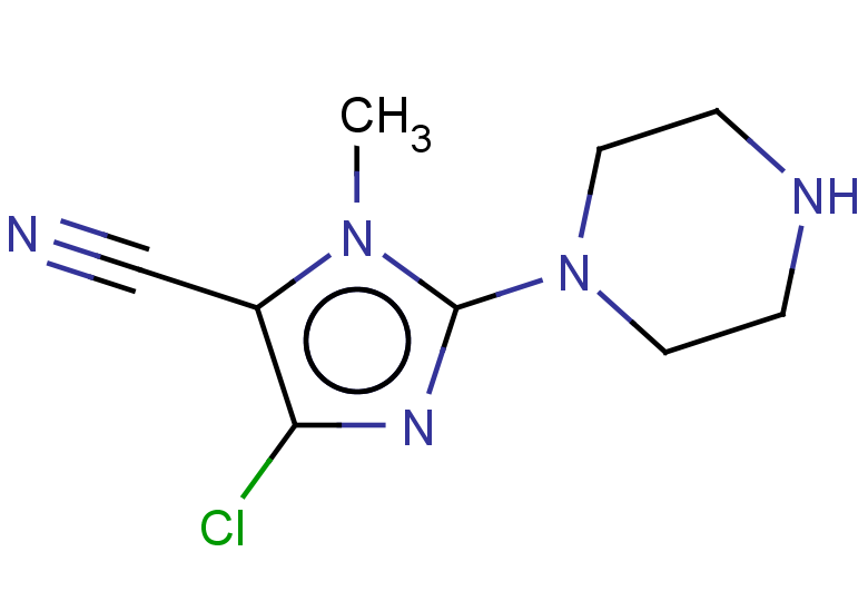 4-chloro-1-methyl-2-(piperazin-1-yl)-1H-imidazole-5-carbonitrile