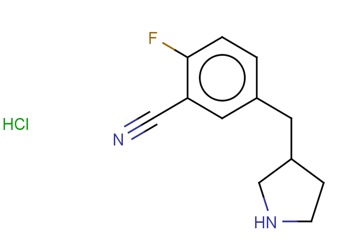2-fluoro-5-[(pyrrolidin-3-yl)methyl]benzonitrile hydrochloride