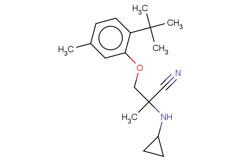 3-(2-tert-butyl-5-methylphenoxy)-2-(cyclopropylamino)-2-methylpropanenitrile
