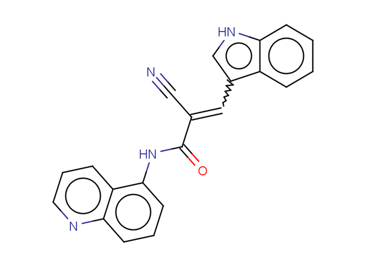 2-cyano-3-(1H-indol-3-yl)-N-(quinolin-5-yl)prop-2-enamide