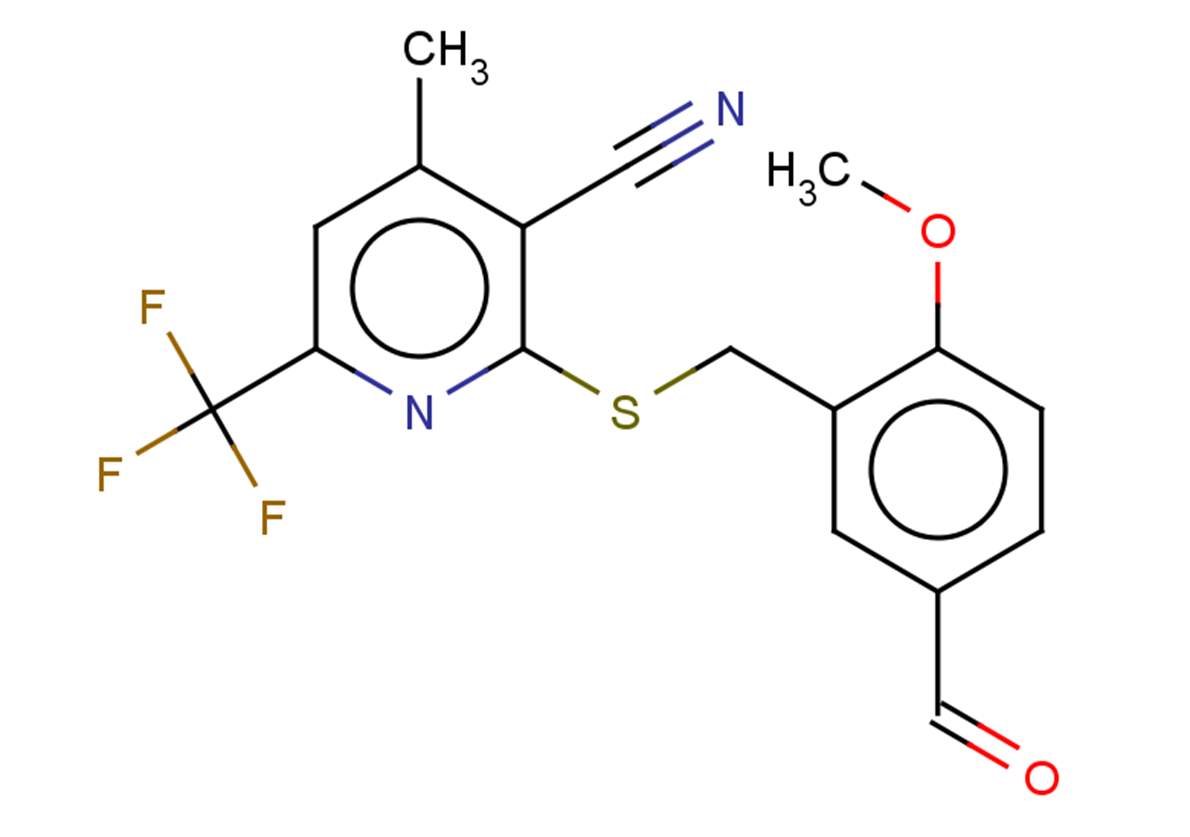 2-{[(5-formyl-2-methoxyphenyl)methyl]sulfanyl}-4-methyl-6-(trifluoromethyl)pyridine-3-carbonitrile