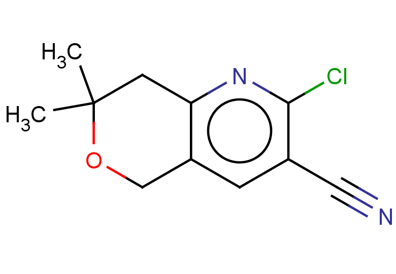 2-chloro-7,7-dimethyl-5H,7H,8H-pyrano[4,3-b]pyridine-3-carbonitrile