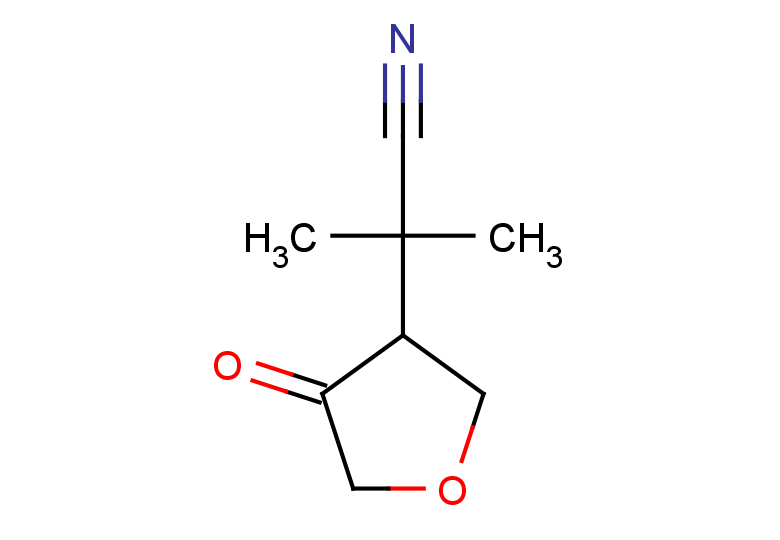 2-methyl-2-(4-oxooxolan-3-yl)propanenitrile