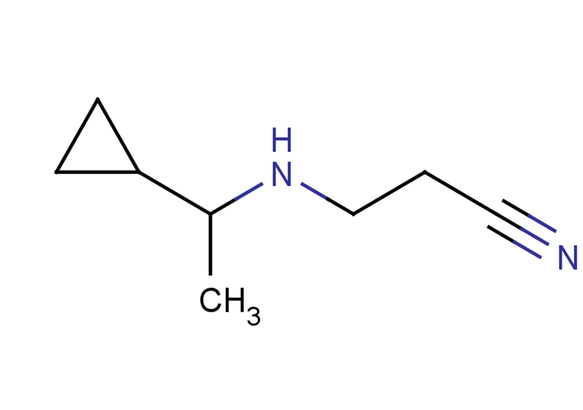 3-[(1-cyclopropylethyl)amino]propanenitrile
