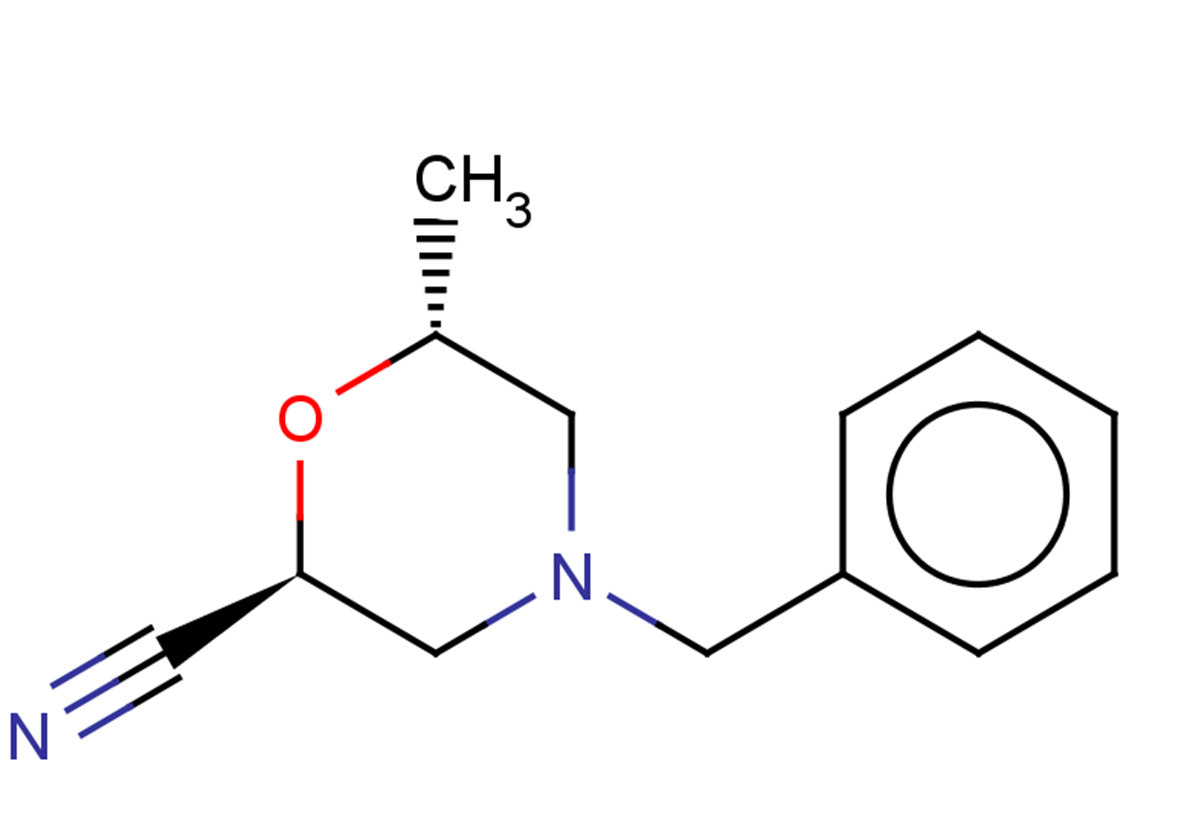 rac-(2R,6S)-4-benzyl-6-methylmorpholine-2-carbonitrile, trans