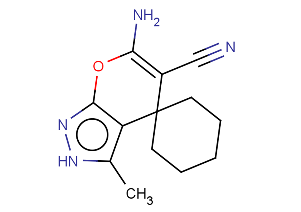 6'-amino-3'-methyl-2'H-spiro[cyclohexane-1,4'-pyrano[2,3-c]pyrazole]-5'-carbonitrile