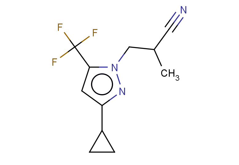 3-[3-CYCLOPROPYL-5-(TRIFLUOROMETHYL)-1H-PYRAZOL-1-YL]-2-METHYLPROPANENITR+
