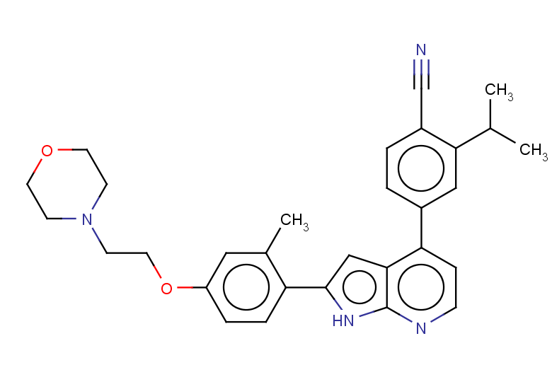 4-(2-{2-methyl-4-[2-(morpholin-4-yl)ethoxy]phenyl}-1H-pyrrolo[2,3-b]pyridin-4-yl)-2-(propan-2-yl)benzonitrile