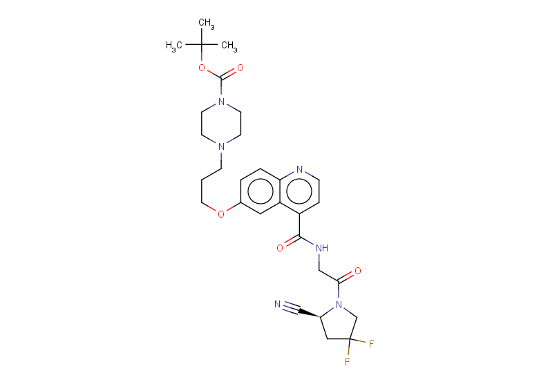 tert-butyl 4-(3-{[4-({2-[(2S)-2-cyano-4,4-difluoropyrrolidin-1-yl]-2-oxoethyl}carbamoyl)quinolin-6-yl]oxy}propyl)piperazine-1-carboxylate