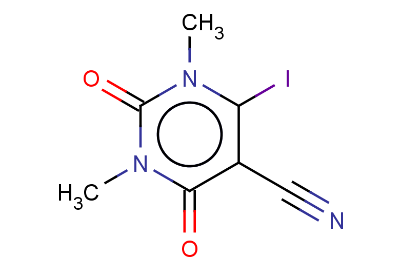 6-iodo-1,3-dimethyl-2,4-dioxo-1,2,3,4-tetrahydropyrimidine-5-carbonitrile