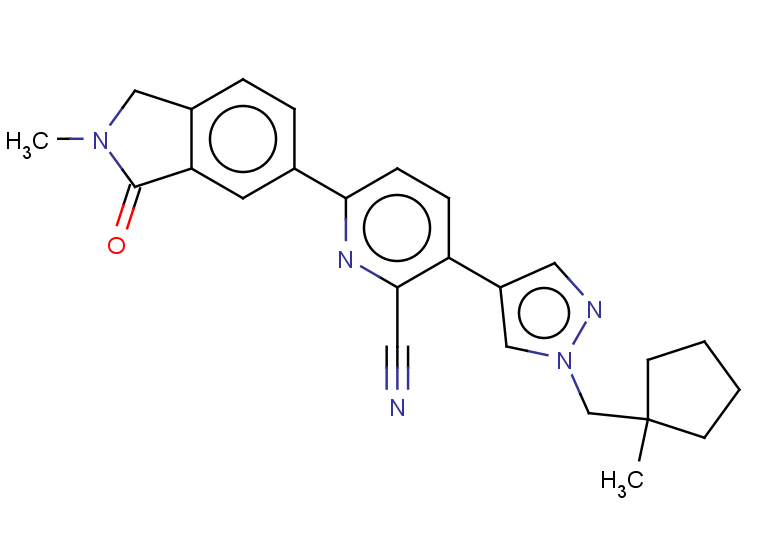 6-(2-methyl-3-oxo-2,3-dihydro-1H-isoindol-5-yl)-3-{1-[(1-methylcyclopentyl)methyl]-1H-pyrazol-4-yl}pyridine-2-carbonitrile