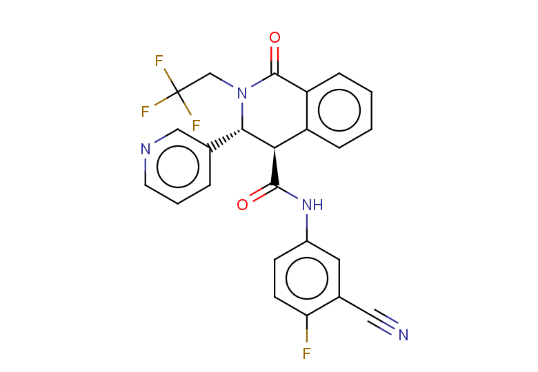 (3R,4R)-N-(3-cyano-4-fluorophenyl)-1-oxo-3-(pyridin-3-yl)-2-(2,2,2-trifluoroethyl)-1,2,3,4-tetrahydroisoquinoline-4-carboxamide