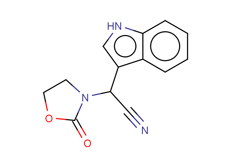 2-(1H-indol-3-yl)-2-(2-oxo-1,3-oxazolidin-3-yl)acetonitrile