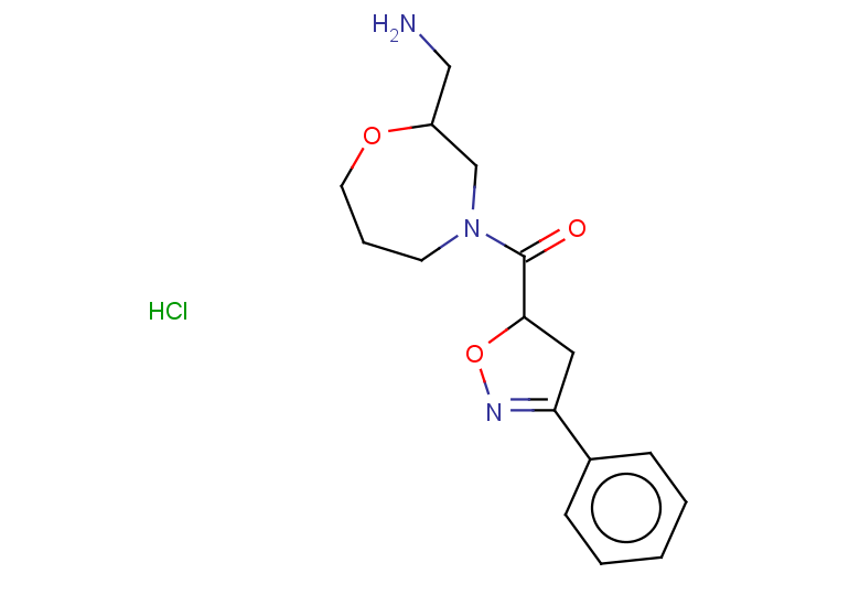 1-[4-(3-phenyl-4,5-dihydro-1,2-oxazole-5-carbonyl)-1,4-oxazepan-2-yl]methanamine hydrochloride