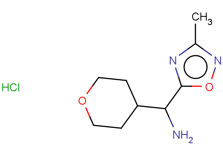 (3-methyl-1,2,4-oxadiazol-5-yl)(oxan-4-yl)methanamine hydrochloride