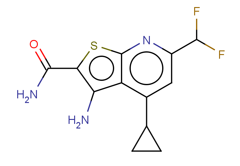 3-amino-4-cyclopropyl-6-(difluoromethyl)thieno[2,3-b]pyridine-2-carboxamide
