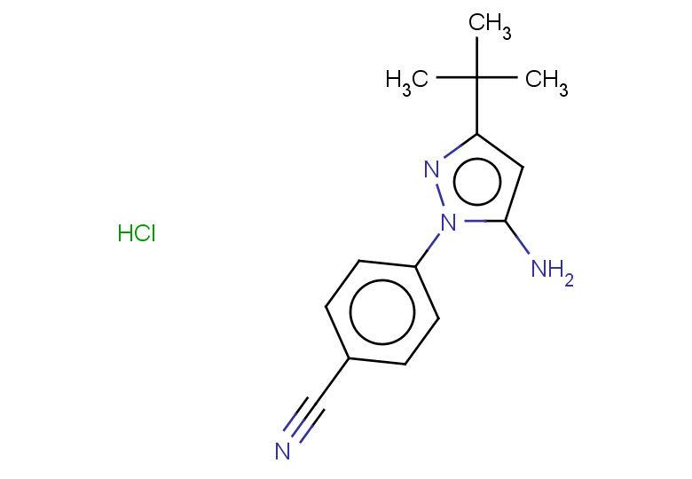 4-(5-amino-3-tert-butyl-1H-pyrazol-1-yl)benzonitrile hydrochloride