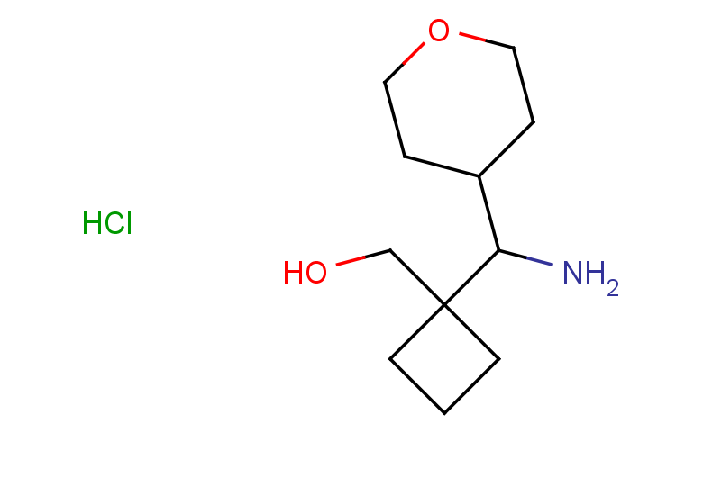 {1-[amino(oxan-4-yl)methyl]cyclobutyl}methanol hydrochloride