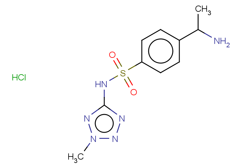 4-(1-aminoethyl)-N-(2-methyl-2H-1,2,3,4-tetrazol-5-yl)benzene-1-sulfonamide hydrochloride