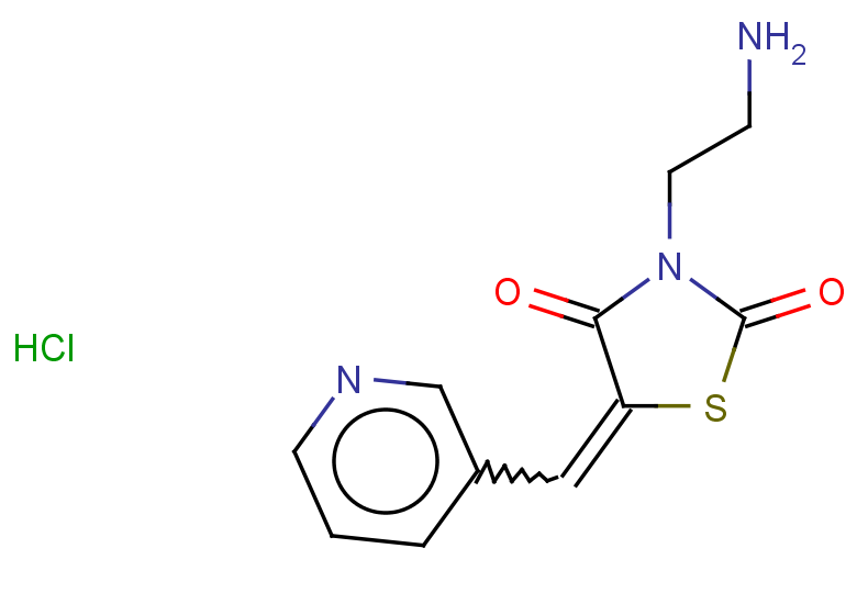 3-(2-aminoethyl)-5-(pyridin-3-ylmethylidene)-1,3-thiazolidine-2,4-dione hydrochloride
