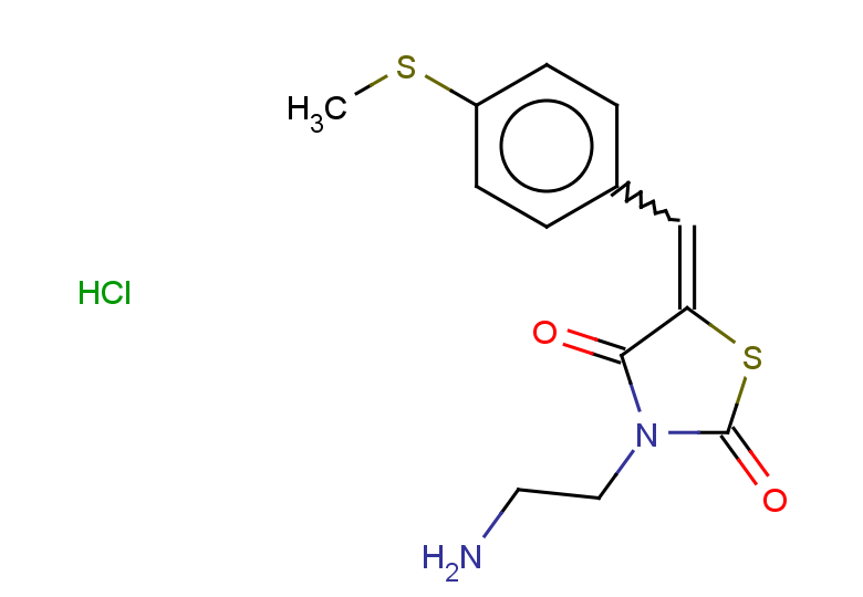 3-(2-aminoethyl)-5-{[4-(methylsulfanyl)phenyl]methylidene}-1,3-thiazolidine-2,4-dione hydrochloride