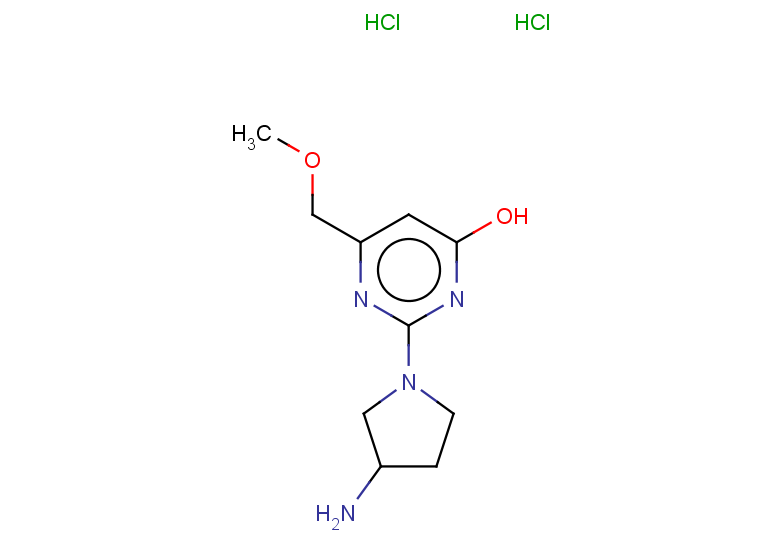 2-(3-aminopyrrolidin-1-yl)-6-(methoxymethyl)pyrimidin-4-ol dihydrochloride