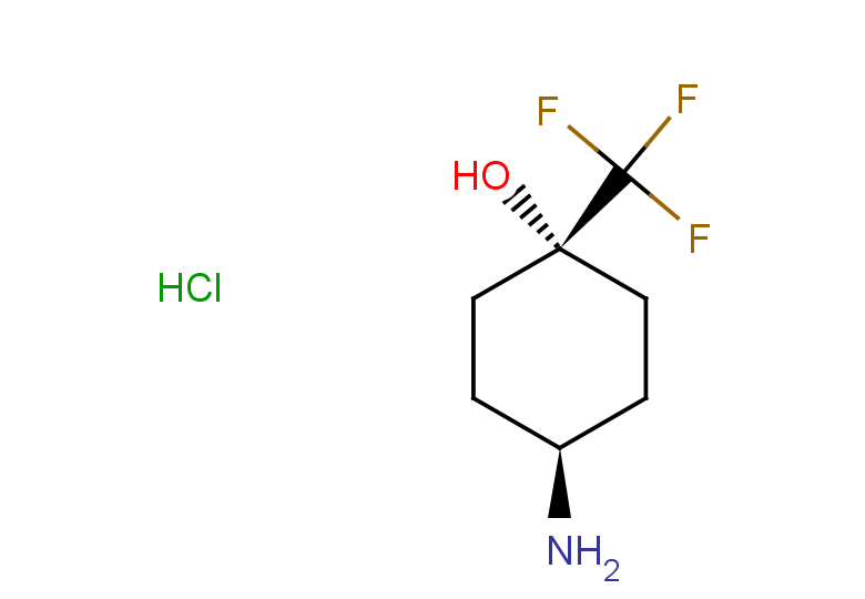 rac-(1r,4r)-4-amino-1-(trifluoromethyl)cyclohexan-1-ol hydrochloride, trans