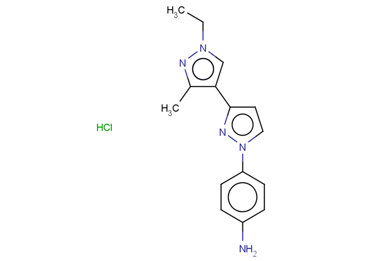 4-[3-(1-ethyl-3-methyl-1H-pyrazol-4-yl)-1H-pyrazol-1-yl]aniline hydrochloride