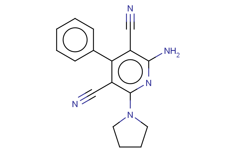 2-amino-4-phenyl-6-(pyrrolidin-1-yl)pyridine-3,5-dicarbonitrile