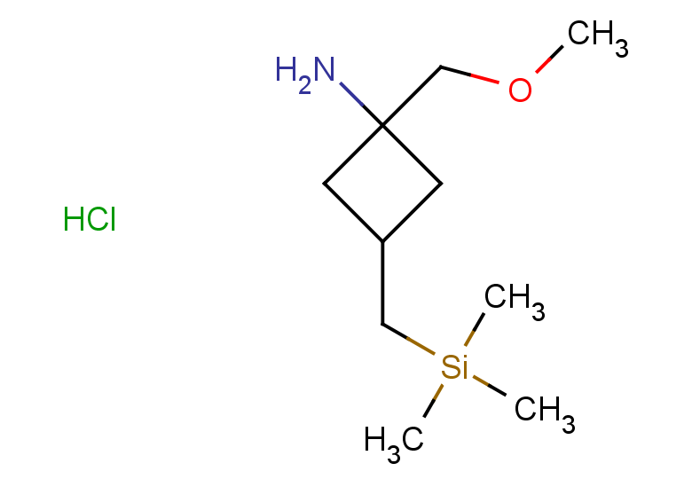 1-(methoxymethyl)-3-[(trimethylsilyl)methyl]cyclobutan-1-amine hydrochloride, Mixture of diastereomers