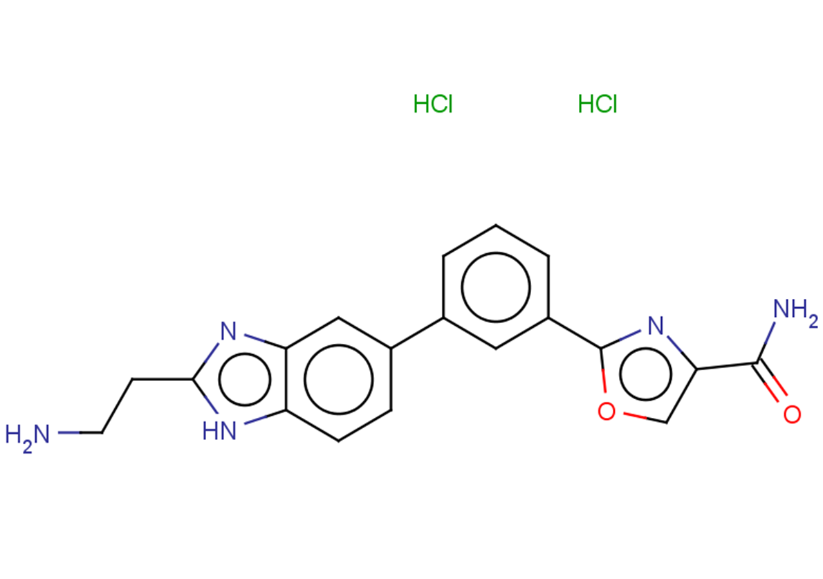 2-{3-[2-(2-aminoethyl)-1H-1,3-benzodiazol-5-yl]phenyl}-1,3-oxazole-4-carboxamide dihydrochloride