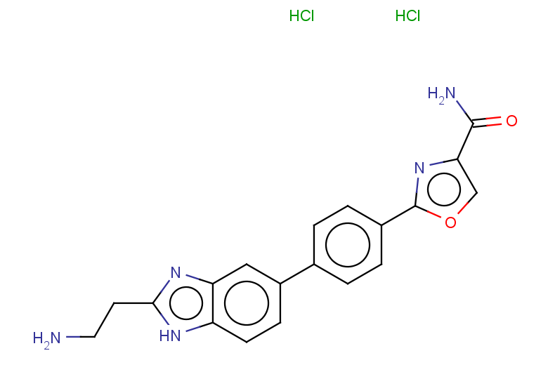 2-{4-[2-(2-aminoethyl)-1H-1,3-benzodiazol-5-yl]phenyl}-1,3-oxazole-4-carboxamide dihydrochloride