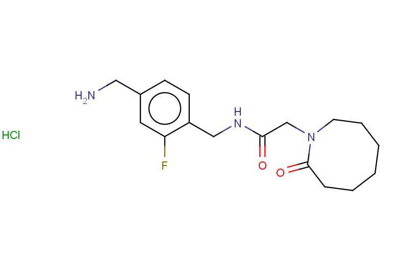 N-{[4-(aminomethyl)-2-fluorophenyl]methyl}-2-(2-oxoazocan-1-yl)acetamide hydrochloride