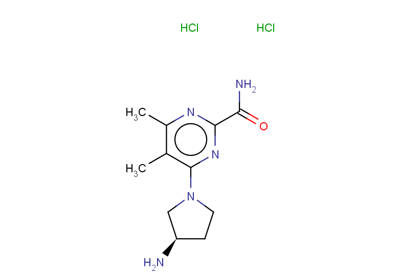 4-[(3R)-3-aminopyrrolidin-1-yl]-5,6-dimethylpyrimidine-2-carboxamide dihydrochloride