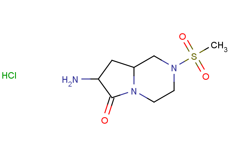 7-amino-2-methanesulfonyl-octahydropyrrolo[1,2-a]piperazin-6-one hydrochloride