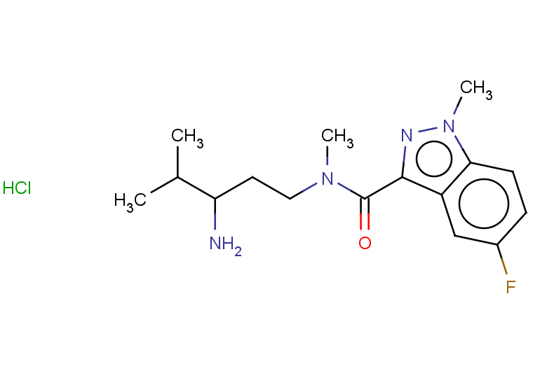 N-(3-amino-4-methylpentyl)-5-fluoro-N,1-dimethyl-1H-indazole-3-carboxamide hydrochloride