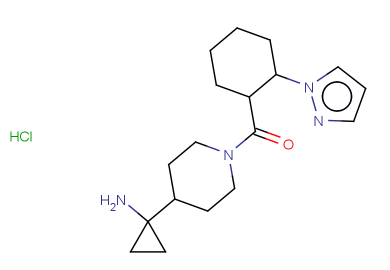 1-{1-[2-(1H-pyrazol-1-yl)cyclohexanecarbonyl]piperidin-4-yl}cyclopropan-1-amine hydrochloride