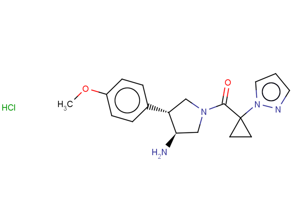 rac-(3R,4S)-4-(4-methoxyphenyl)-1-[1-(1H-pyrazol-1-yl)cyclopropanecarbonyl]pyrrolidin-3-amine hydrochloride, trans