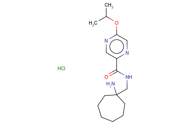 N-[(1-aminocycloheptyl)methyl]-5-(propan-2-yloxy)pyrazine-2-carboxamide hydrochloride